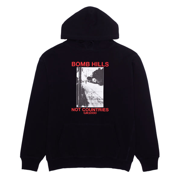 Bomb Hills Not Countries Hoodie [Black w/ Red Font]