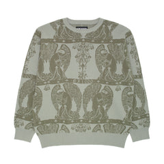 Jacquard Knit Angel Sweater [Grey w / Green]