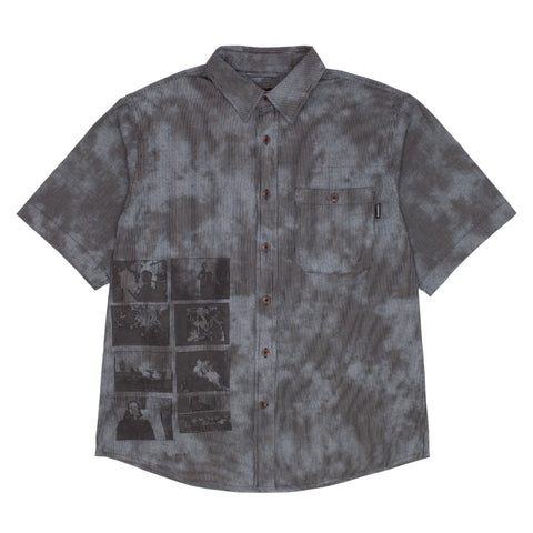 Short Sleeve Button Down  [Over Dyed w/ Bleach Spots]