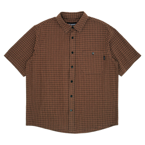 Short Sleeve Button Down  [Brown Plaid]