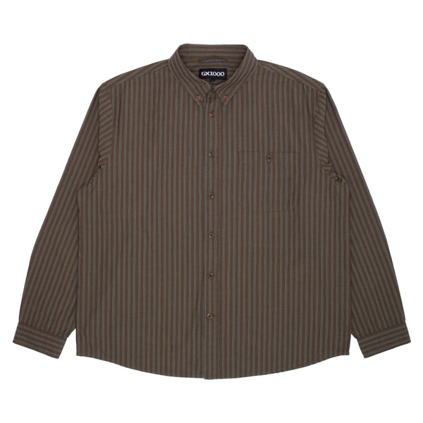 Long Sleeve Button Down  [Brown Stripe]