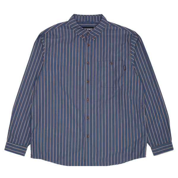Long Sleeve Button Down [Navy Striped]