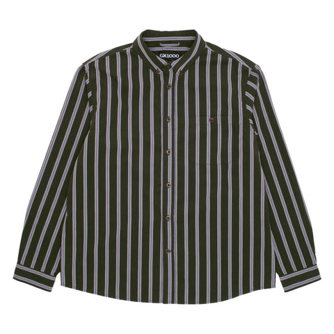 Long Sleeve Button Down  [Olive Striped]